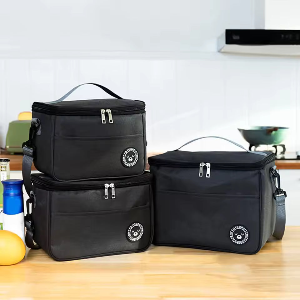 Insulated Lunch Bag Waterproof Large Capacity Thermal Food Container Adjustable Shoulder Strap Thickened Lunch Box for School