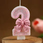 New Number Cake Candle Pink Glitter Birthday Candle 0 1 2 3 4 5 6 7 8 9 3D Number Candle Cake Topper Birthday Party Cake Decor