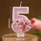 New Number Cake Candle Pink Glitter Birthday Candle 0 1 2 3 4 5 6 7 8 9 3D Number Candle Cake Topper Birthday Party Cake Decor