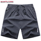 Summer Men's Shorts Cool Sportswear Running Sport Shorts Casual Bottoms Gym Fitness Training Jogging Short Pants Men Black Gray