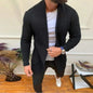 New Mens Clothing Fashion Casual Long Sleeved Lapel Knitted Sweater Mens Outerwear