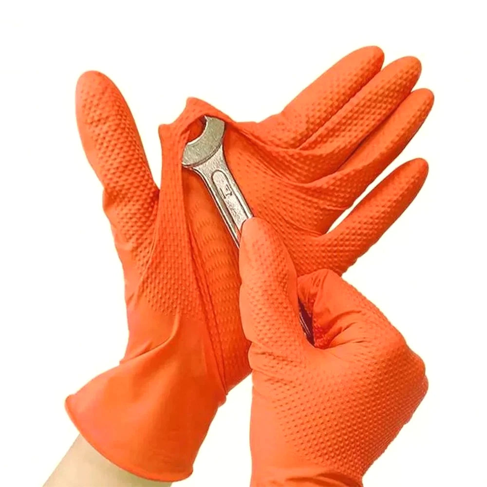 Heavy Duty Disposable Nitrile Gloves 8Mil Extra Thick Mechanic Glove with Textured Grip Antislip Safety Work Gloves