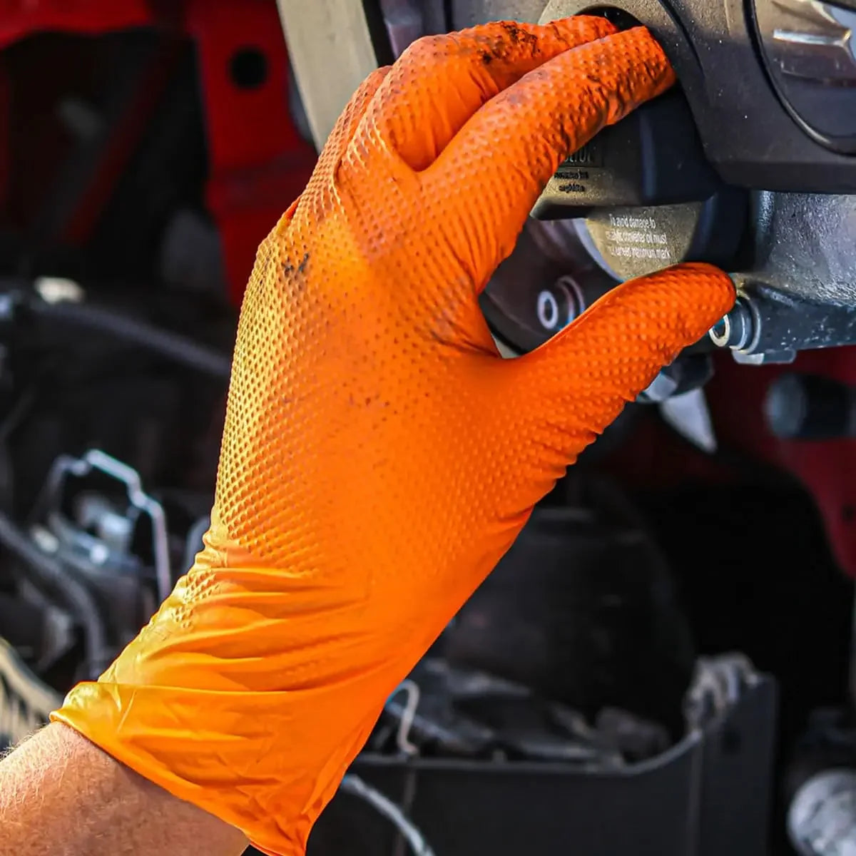 Heavy Duty Disposable Nitrile Gloves 8Mil Extra Thick Mechanic Glove with Textured Grip Antislip Safety Work Gloves