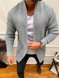 New Mens Clothing Fashion Casual Long Sleeved Lapel Knitted Sweater Mens Outerwear