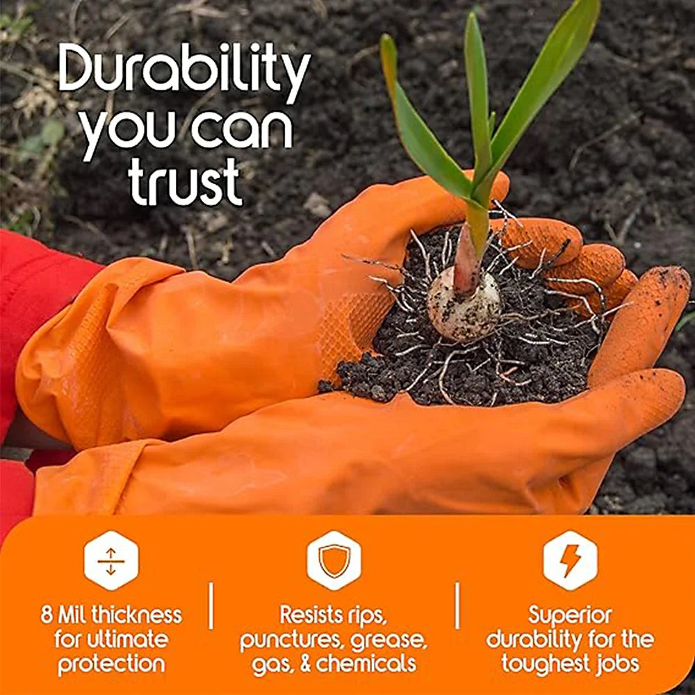 Heavy Duty Disposable Nitrile Gloves 8Mil Extra Thick Mechanic Glove with Textured Grip Antislip Safety Work Gloves