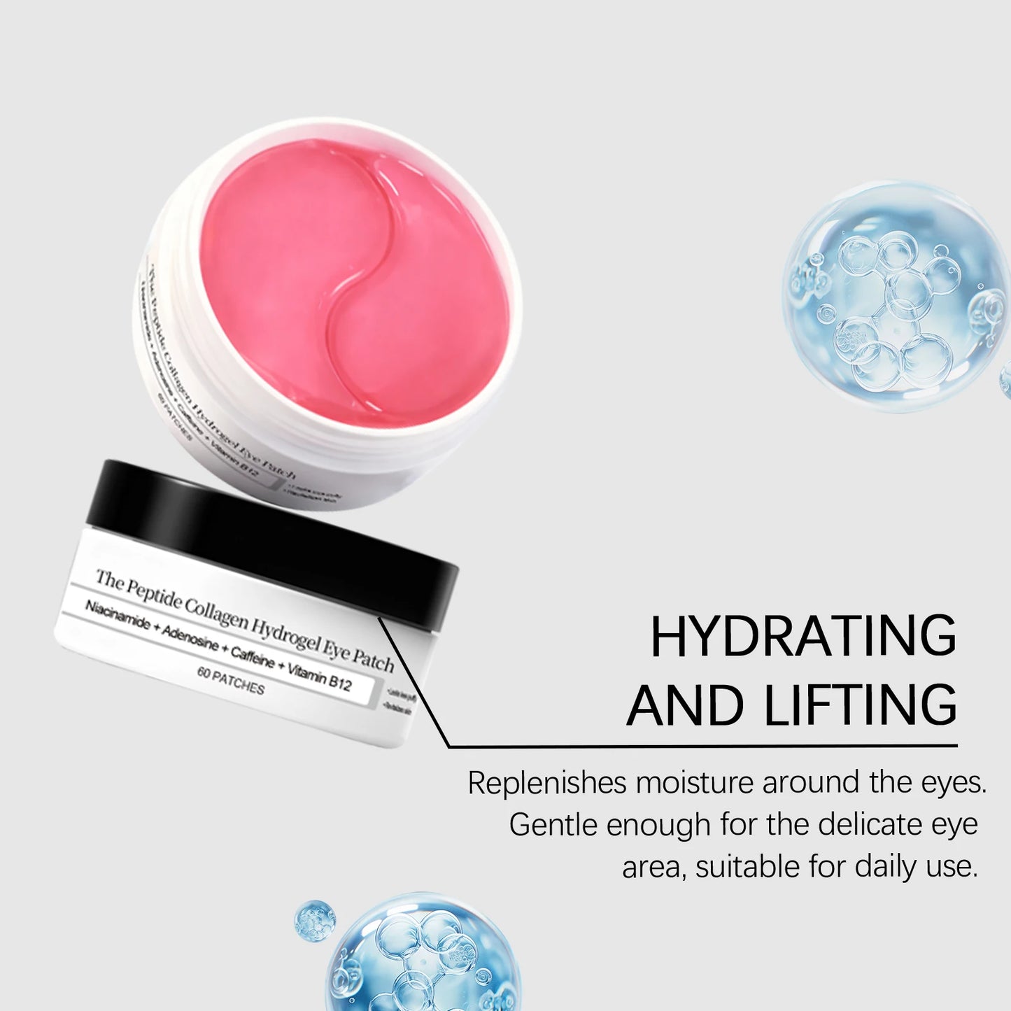 Peptide Collagen Hydrogel Eye Patch Reduce Wrinkles Dark Circles With Copper Peptide Niacinamide Firming Hydrating Gel Eye Pads