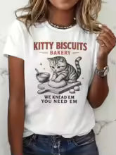 Vintage Kitty Biscuits & Cat Bakery Graphic T-Shirt