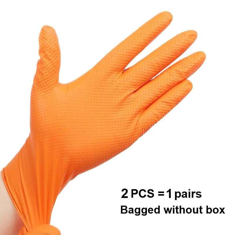 Heavy Duty Disposable Nitrile Gloves 8Mil Extra Thick Mechanic Glove with Textured Grip Antislip Safety Work Gloves