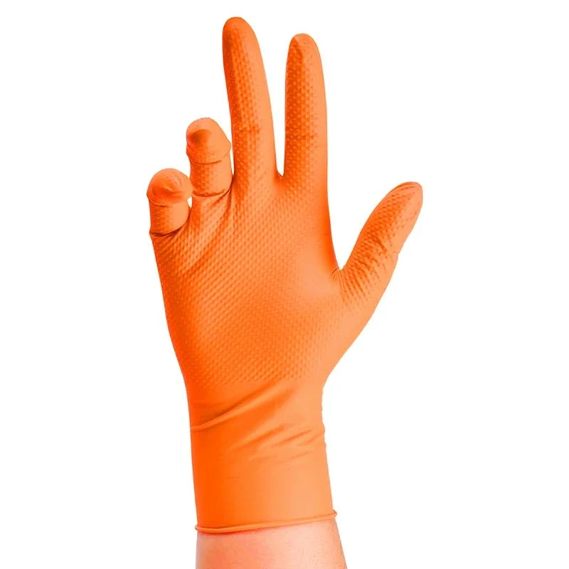 Heavy Duty Disposable Nitrile Gloves 8Mil Extra Thick Mechanic Glove with Textured Grip Antislip Safety Work Gloves