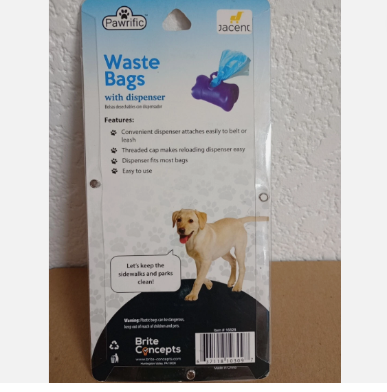 Dog Waste Bags w/Dispenser 2 Rolls of 20 Bags - 40 Bags ~ Clip on Collar
