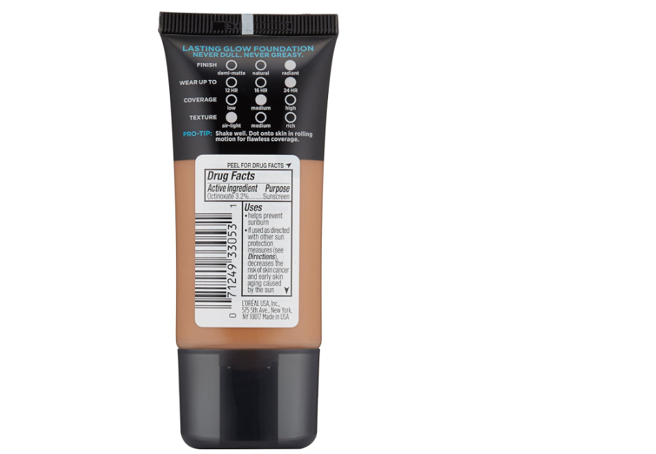 L'Oreal Paris Infallible Up to 24HR Pro-Glow Foundation, Creme Cafe, 1 fl oz