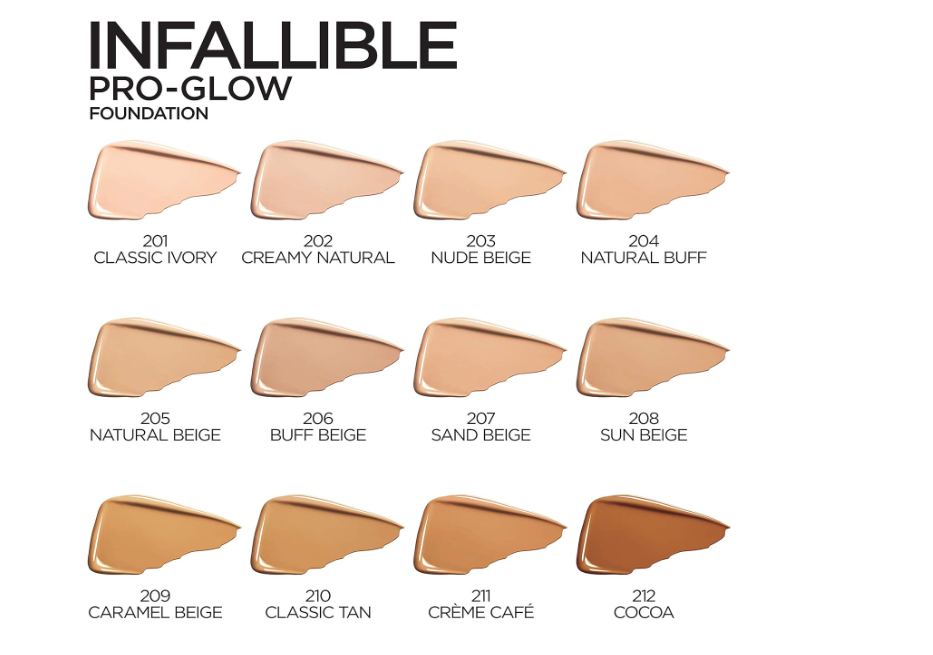 L'Oreal Paris Infallible Up to 24HR Pro-Glow Foundation, Creme Cafe, 1 fl oz