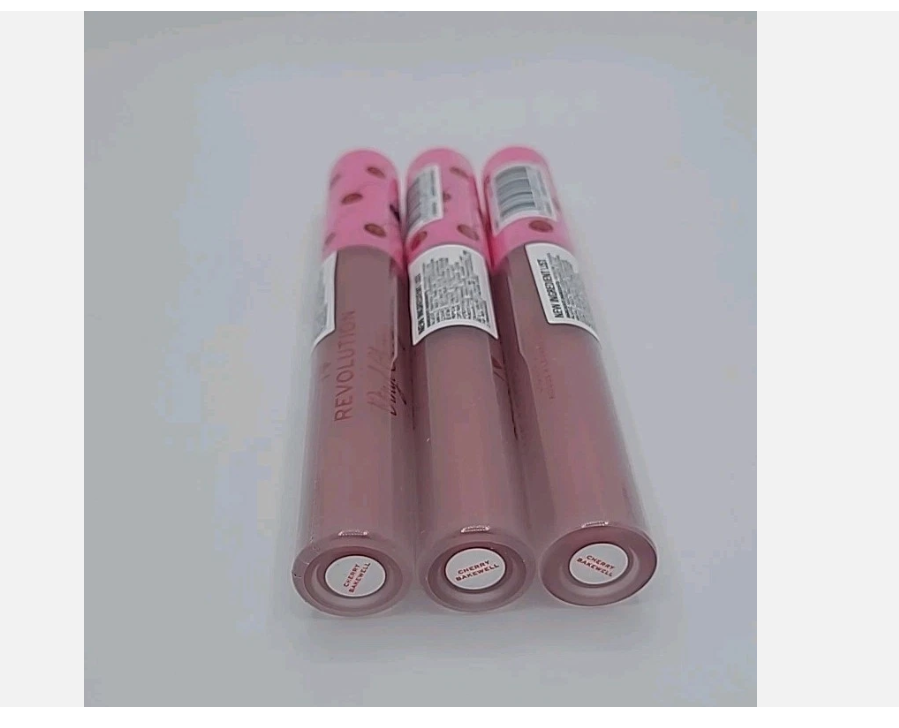 NEW! 3x Revolution Vinyl Cherry Liquid Lipstick CHERRY BAKEWELL 0.07 oz Each