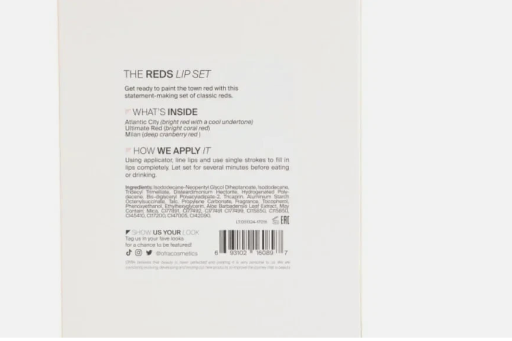 NEW - Ofra The Reds Long Lasting Liquid Lipstick Trio Set 3 X .28 oz.