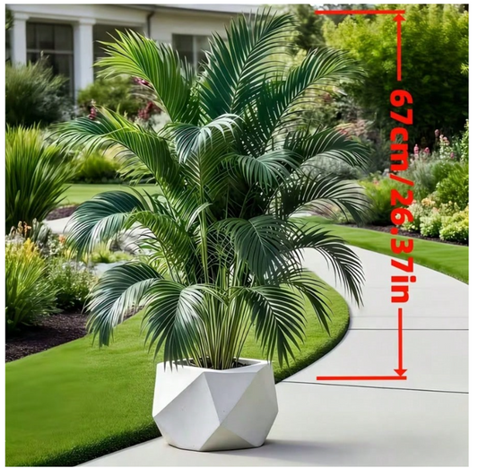 1 Large Outdoor Artificial Palm Tree For Both Indoor And Outdoor Use, Featuring Heat-Resistant, Windproof