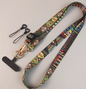 Adjustable Crossbody Phone Lanyard Neck Strap Tribal Retro Bohemian Pattern Fabric Hanging Chain With Metal Hook For Smartphone.