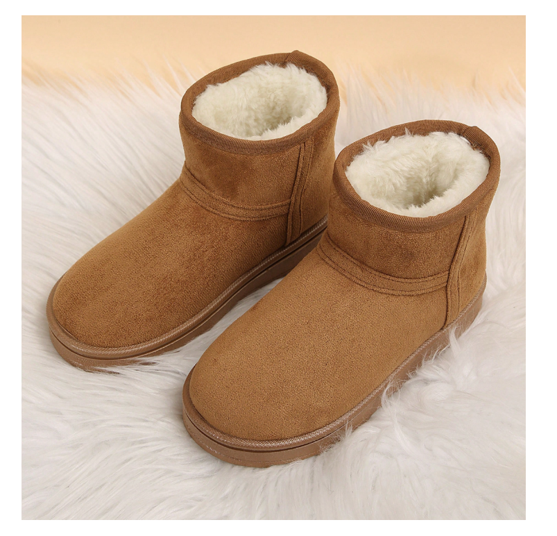 Kids Snow Boots Short Children Slippers Round Closed