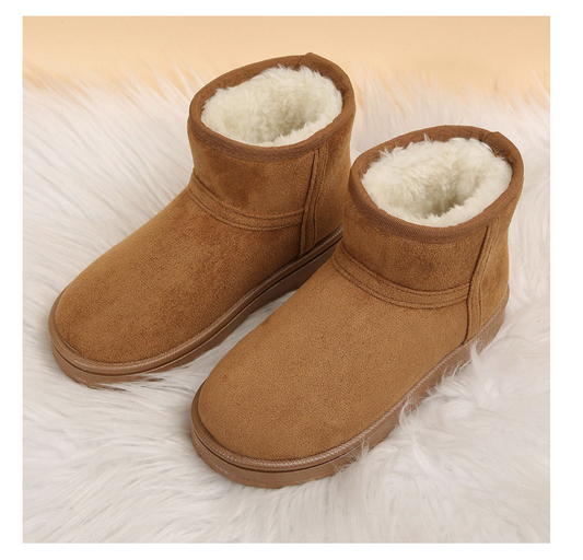 Kids Snow Boots Short Children Slippers Round Closed