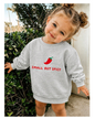 Girls Chili Pepper Small But Spicy Graphic Sweatshirt, Kids Crewneck Long Sleeve Pullover, Cute Casual Fall Winter School Top