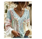 Selamara Woven Regular Fit Round Neck Long Sleeve Top