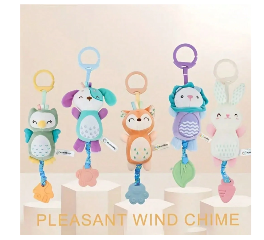 Cute Animal Plush Hanging Decor, Soft Fabric, Car/Crib Hanging, Squeaky, Baby Toy, Teething Rattle, Multiple Styles Available