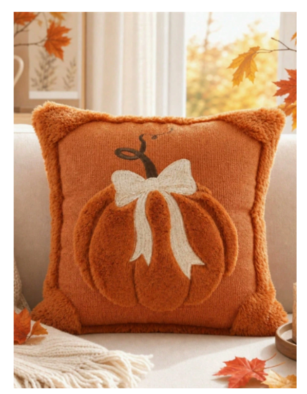 1pc m Halloween Pumpkin Embroidered Pillow with insert