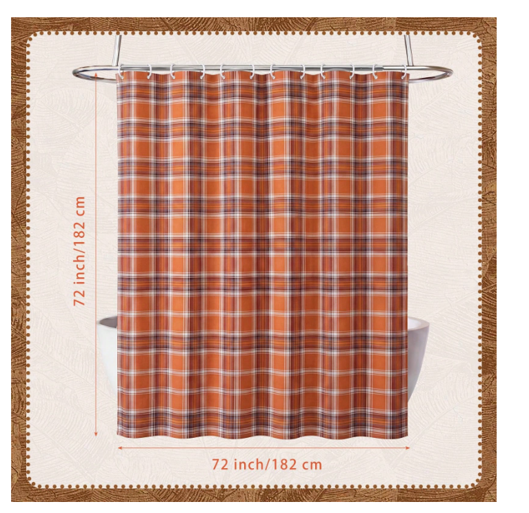 72 X 72 Inch Plaid Shower Curtain