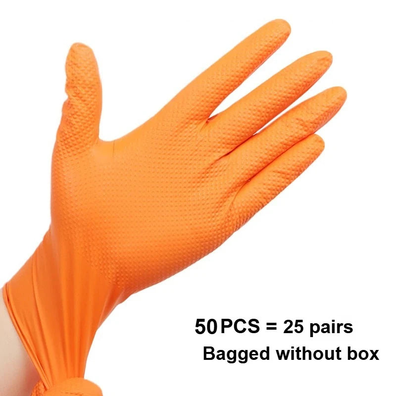 Heavy Duty Disposable Nitrile Gloves 8Mil Extra Thick Mechanic Glove with Textured Grip Antislip Safety Work Gloves