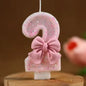 New Number Cake Candle Pink Glitter Birthday Candle 1 2 3 4 5 6 7 8 9 3D Number Candle Cake Topper Birthday Party Cake Decor