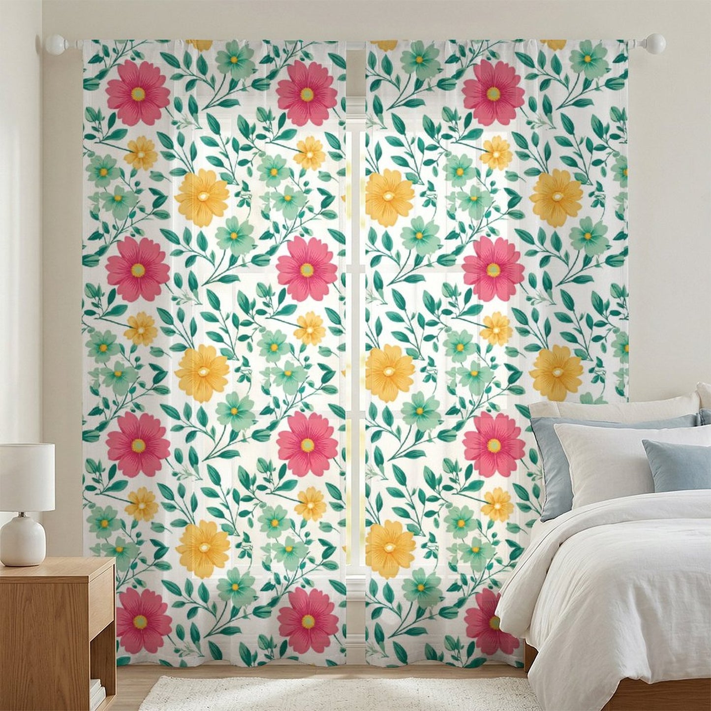 Sheer Curtain Flowers