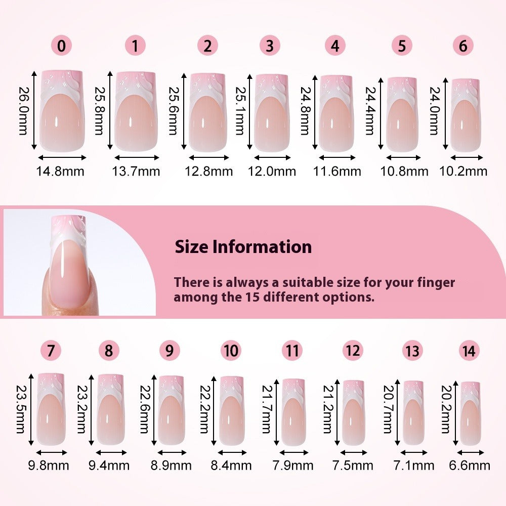Press on nails advanced sense belt drill three-dimensional detachable nail art Spice girl fake nail press on nails – Image 4