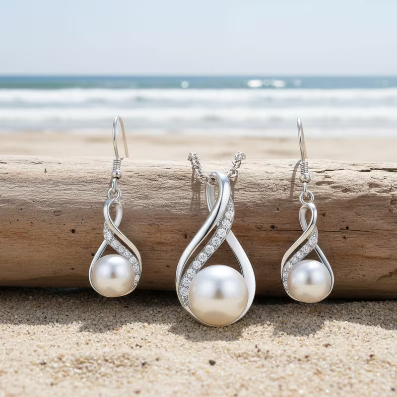 Luxurious and Elegant Titanium Steel Earring Necklace Set | Bohemian Retro Sexy