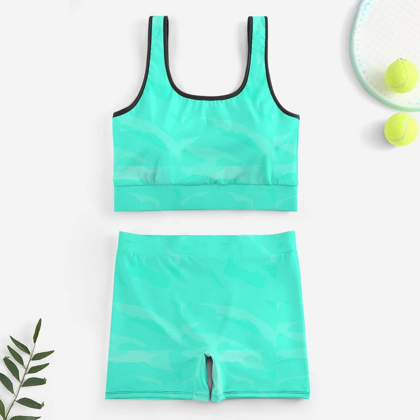 Custom Printed Yoga Workout Outfits Beautiful Teal