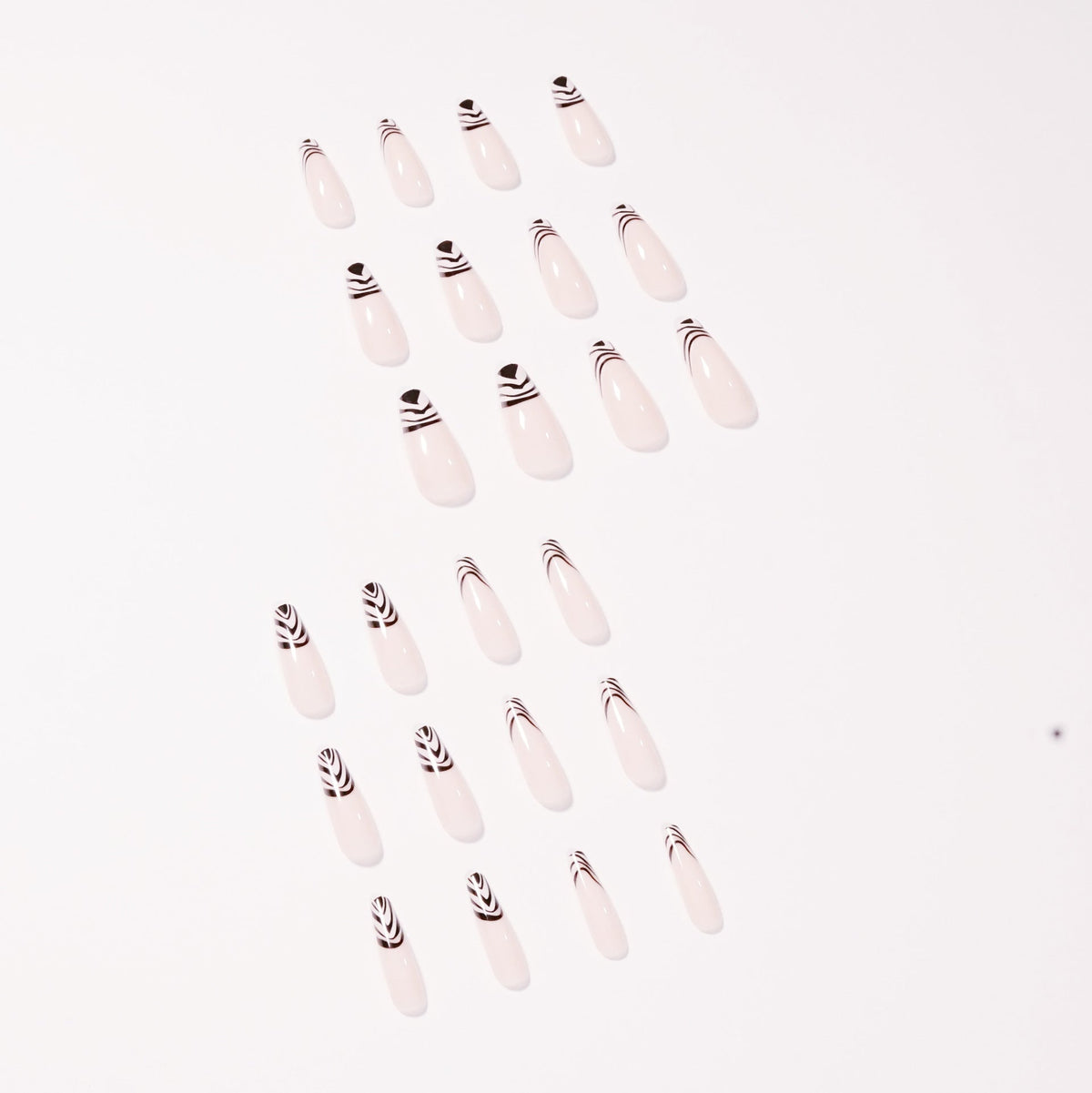 Black and white markings French False nail Wear Nail Art Finished Fake Nail Nail Patch Nail Patch 365nails – Image 2