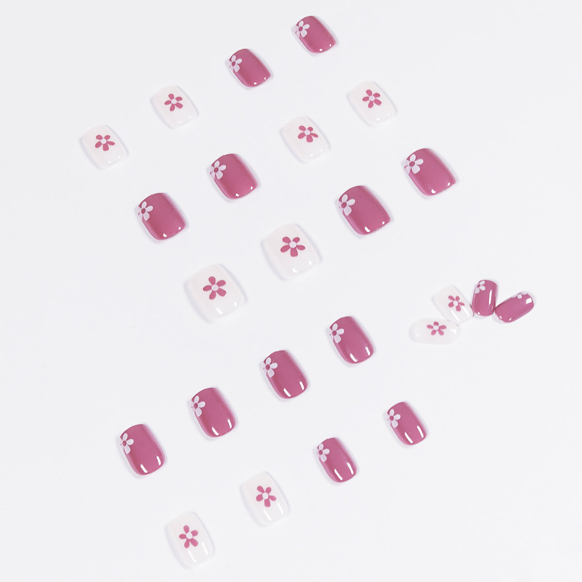 Roland Purple Flower Wear Nail Art Finished Fake Nail Nail Patch Nail Patch Soft Nail Removable Nail Patch 365nails – Image 3