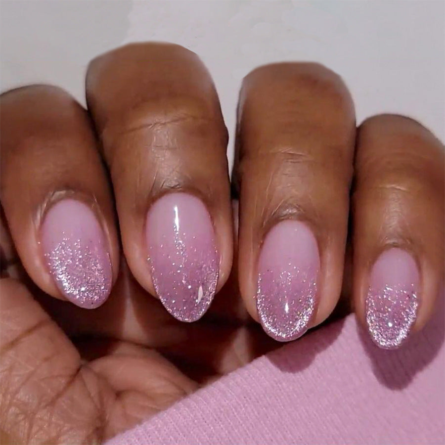 French Minimalist Nude Pink Almond Short Press On Nails