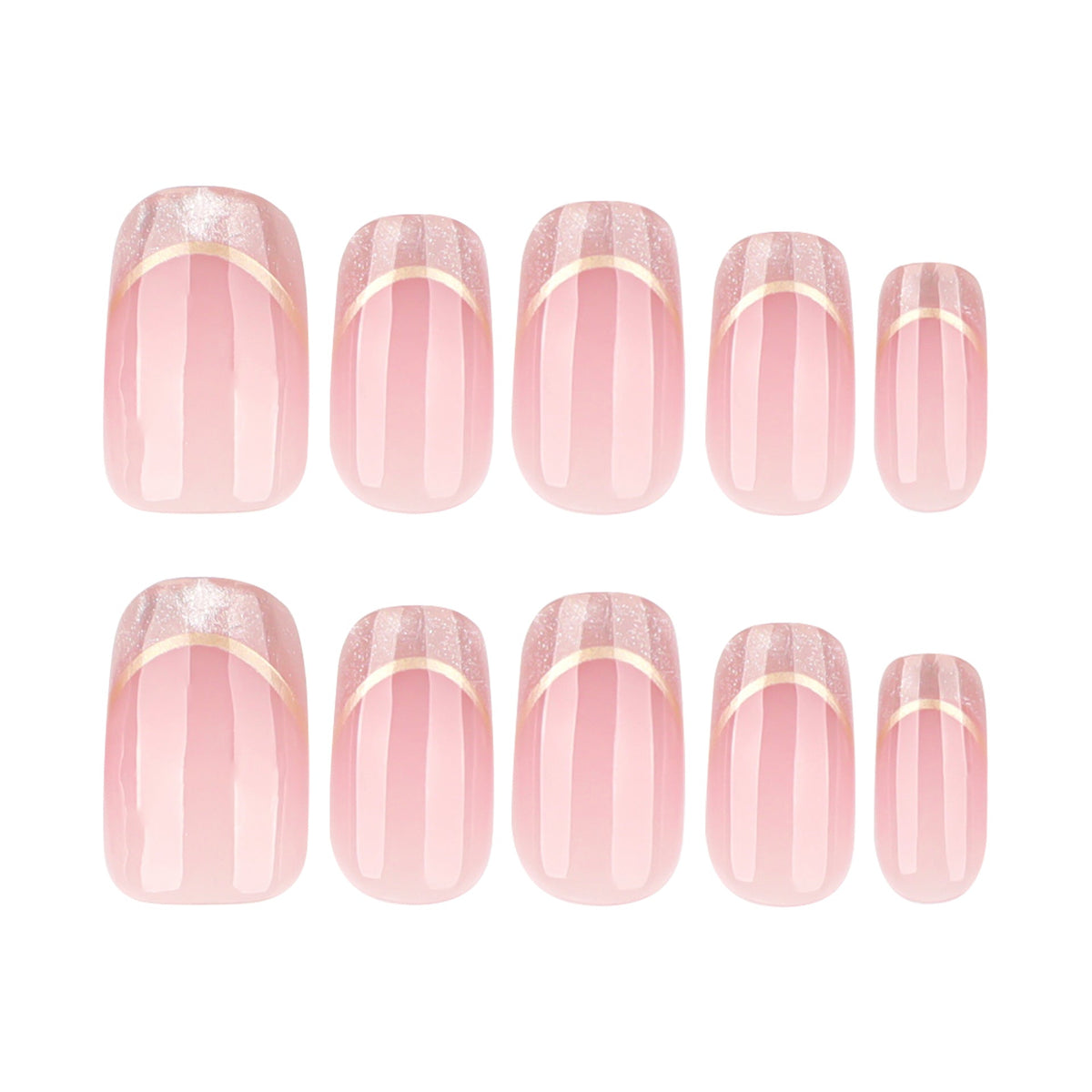 Simple French cat's eye short square round press-on nails – Image 5