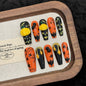 Halloween Pumpkin Spider Black Orange Press On Nails