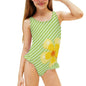 Girls Ruffle Trim One Piece Swimwear