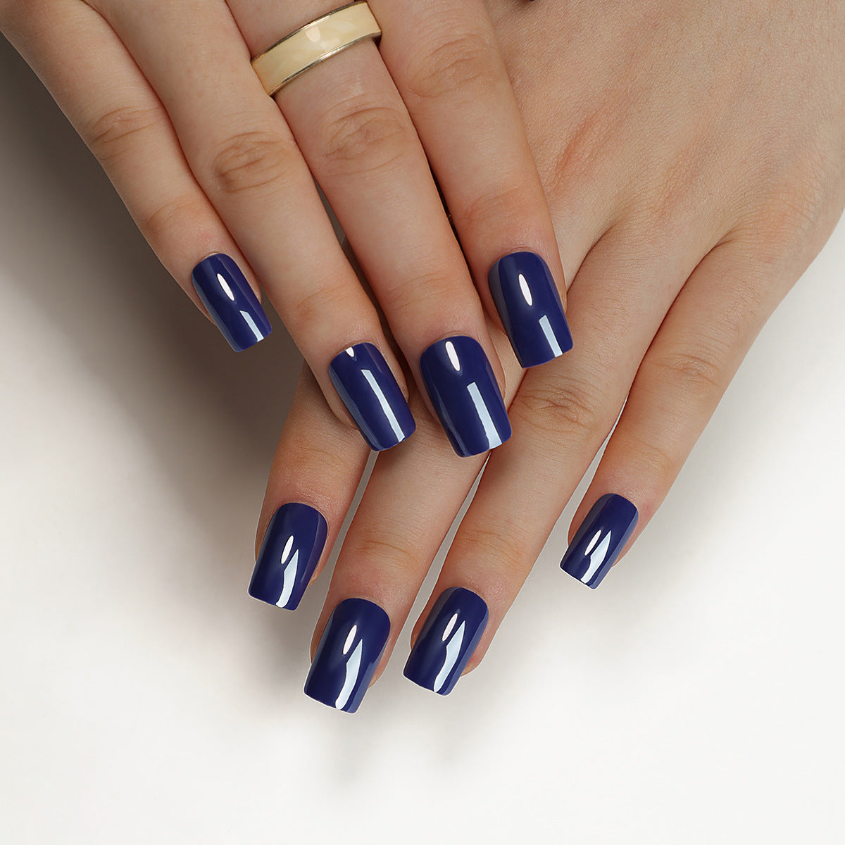 Blue press on nails manicure rectangular fake nails nails piece solid color nails piece press on nails piece nails sticker