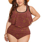 Plus Size Women's Two piece Swimsuit with Tankini