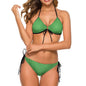 Halter Tie Front Bikini Set