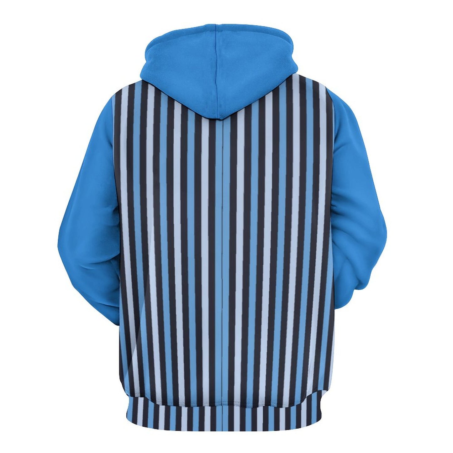 Cool Hoodie with Double-layer Cap Blue Stripes