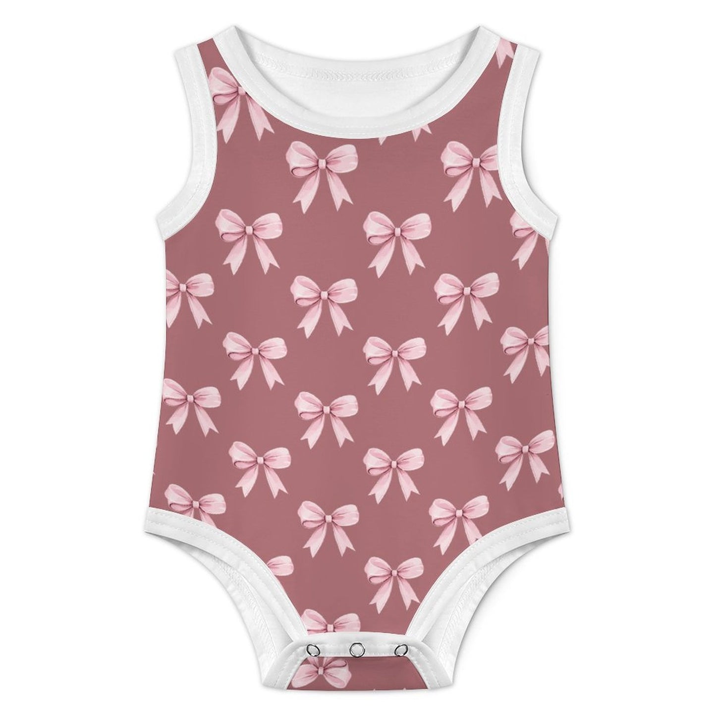 Baby Sleeveless Romper Pink Ribbon