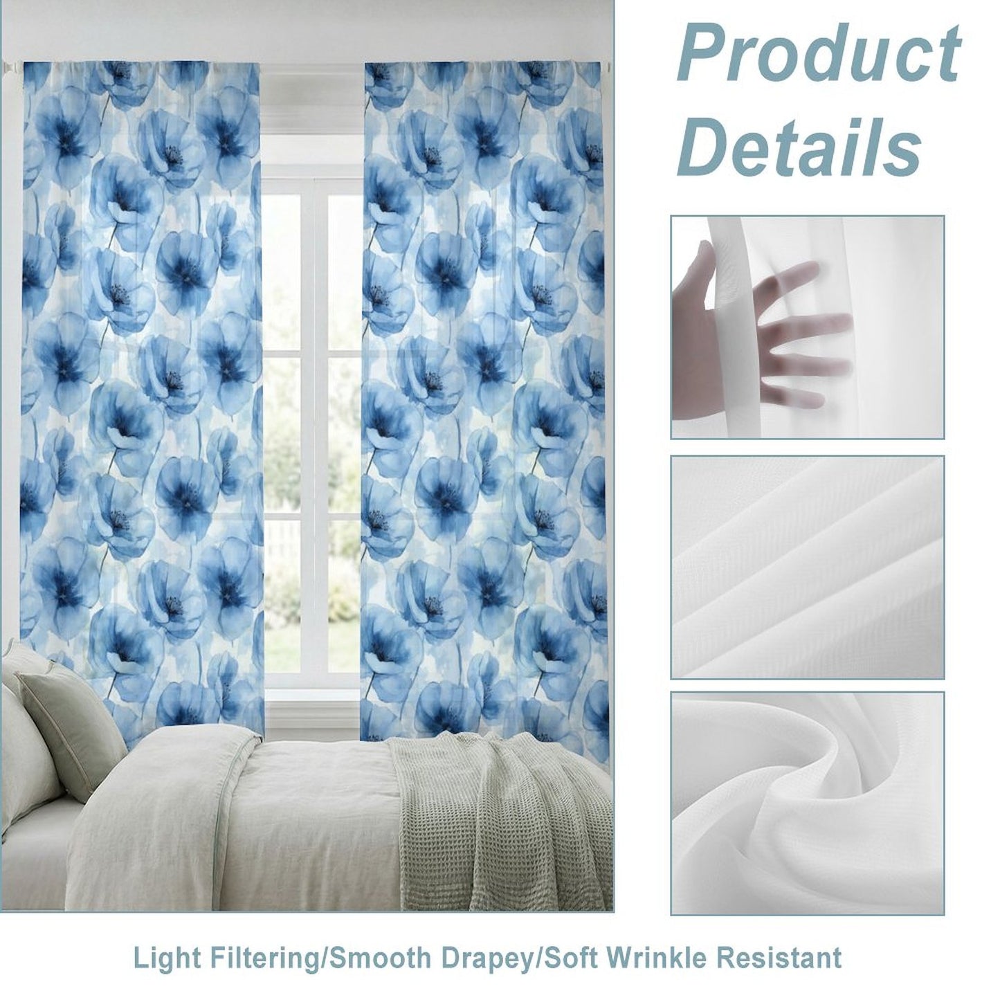 Sheer Curtain Flowers