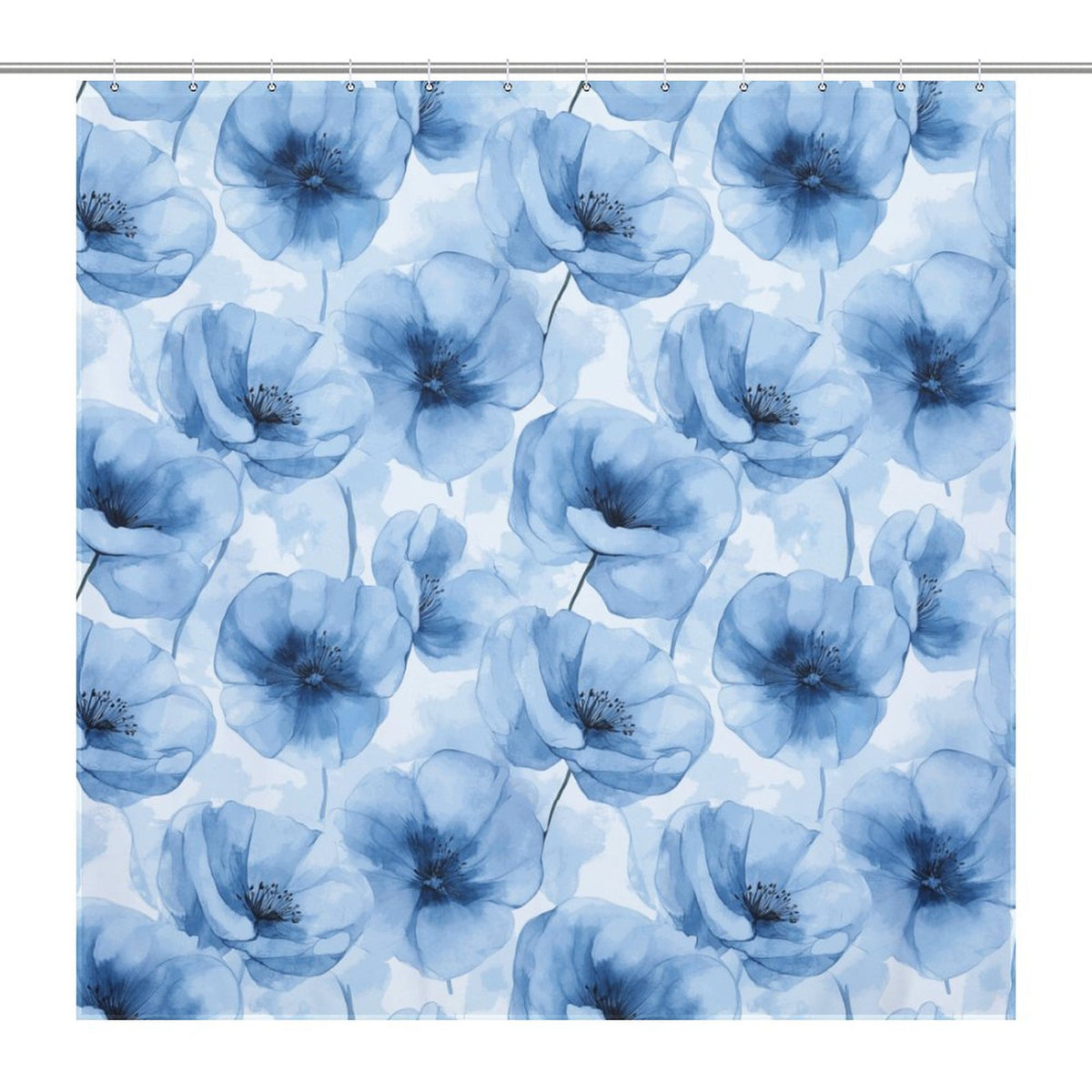 Blue flower curtain