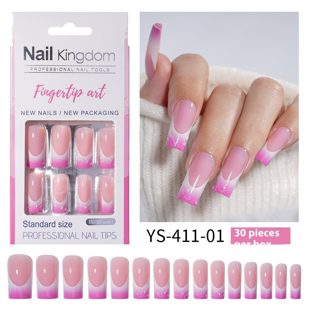 Press on nails advanced sense belt drill three-dimensional detachable nail art Spice girl fake nail press on nails – Image 6