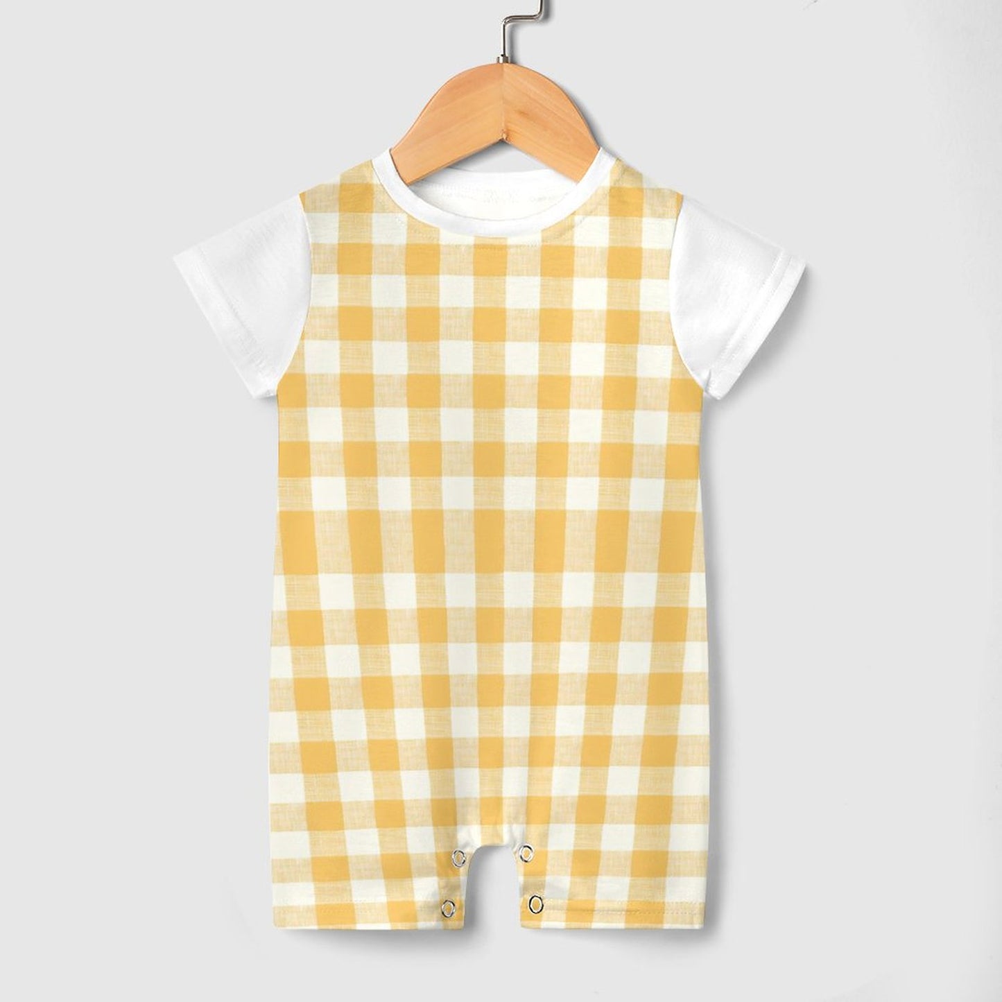 Faux Cotton Short Sleeve Baby Bodysuit Romper