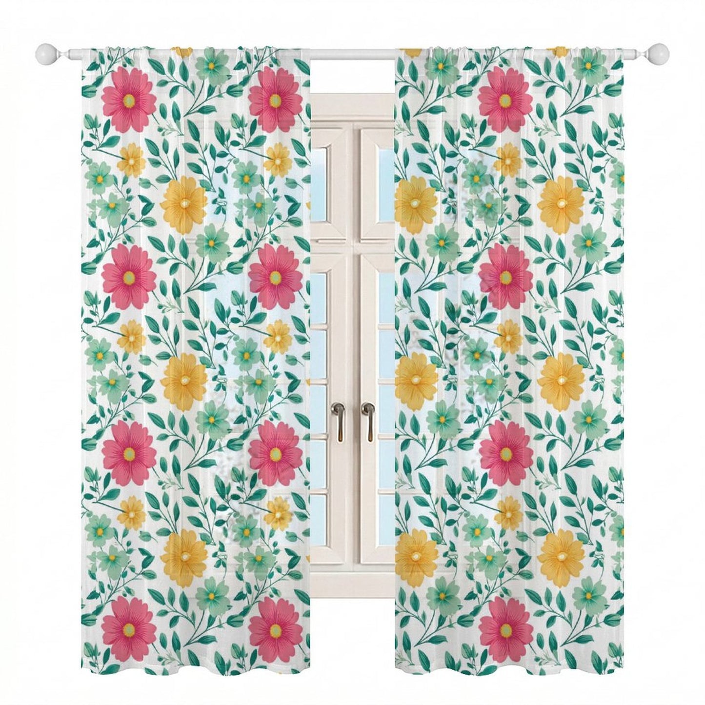 Sheer Curtain Flowers