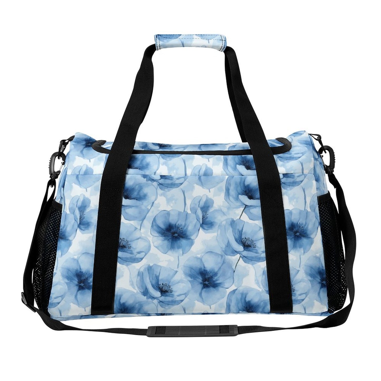 Travel Duffel Bag Blue Flowers